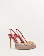 VLOGO SIGNATURE CALFSKIN SLINGBACK PLATFORM PUMP 120MM